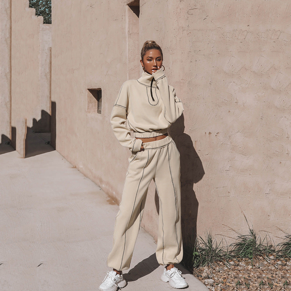 Stilfuld cropped Sweatshirt med lynlås til kvinder