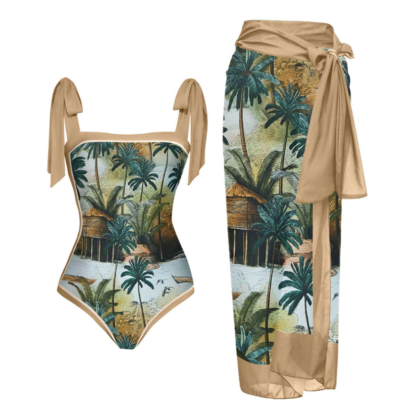Elegant Badhälsning Set med Chic Knytdräkt