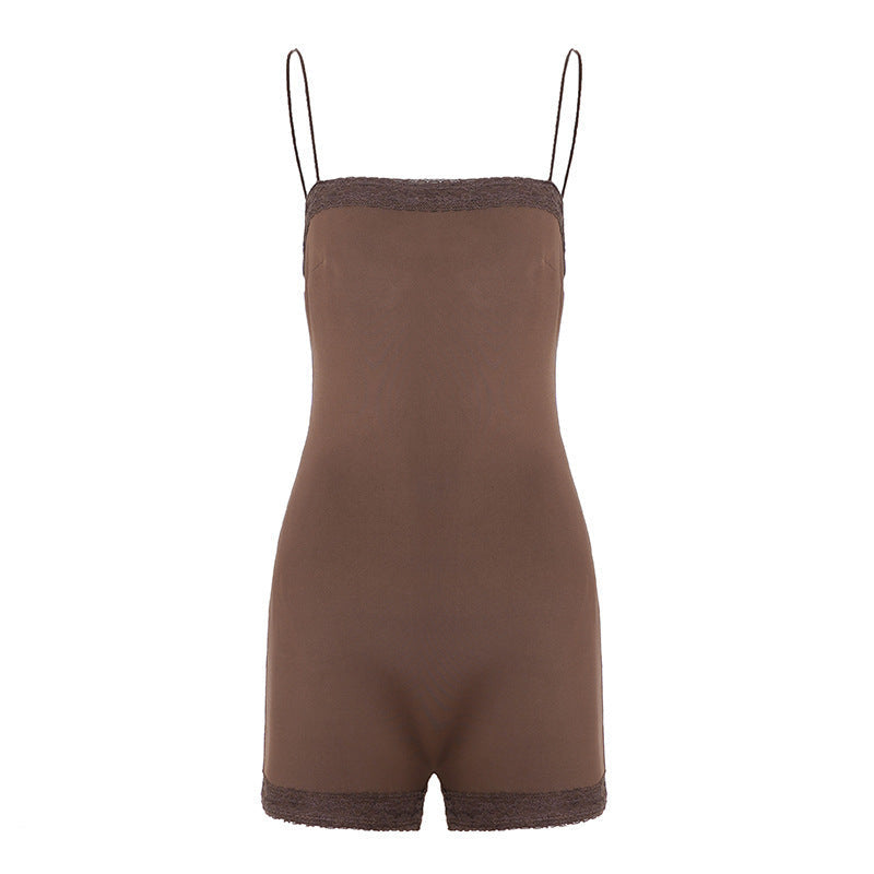 Sofistikerad ärmlös bodysuit med spetsdetaljer