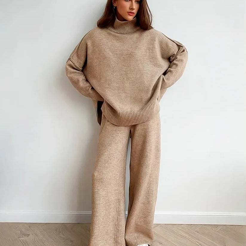 Elegant Loungewear Sæt til Kvinder i Blødt Strik
