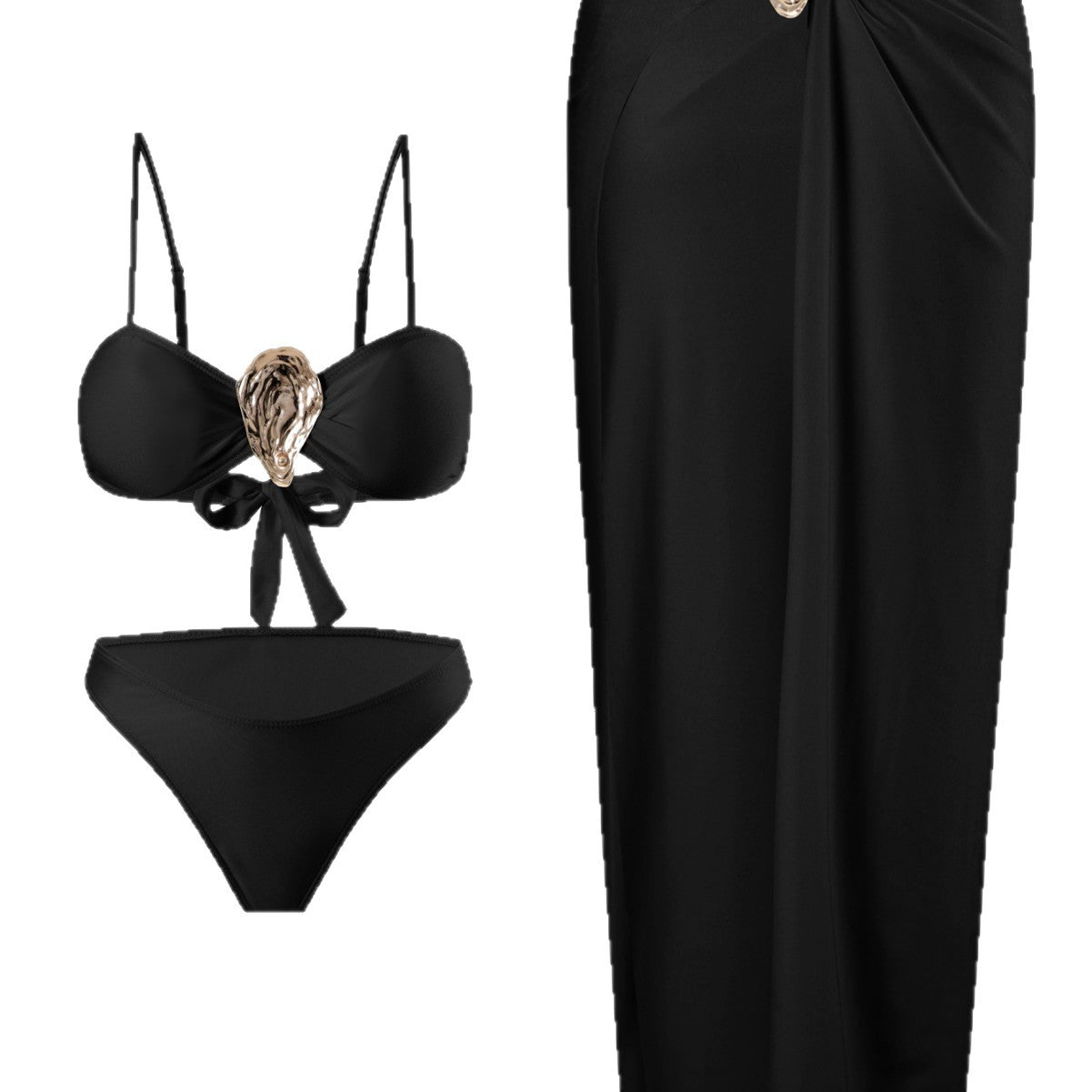 Stilfullt Bikiniset med Trendig Wrapkjol
