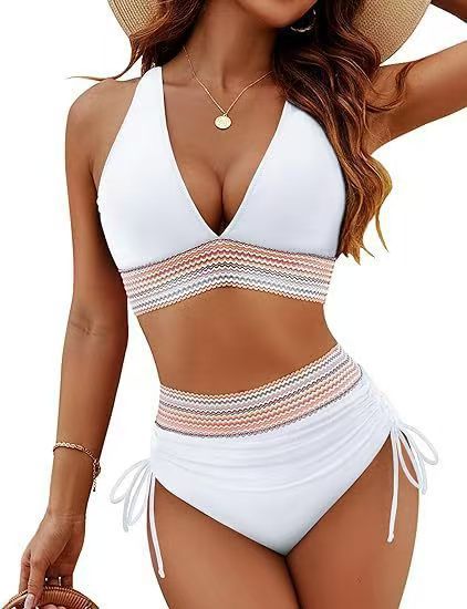 Bikinis för kvinnor med hög midja och trendiga detaljer