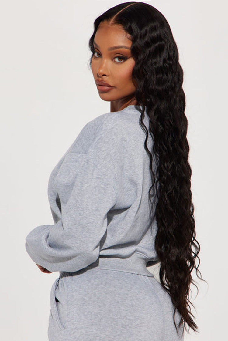 Cropped Sweatshirt med Voluminøse Ærmer fra Stilsikker