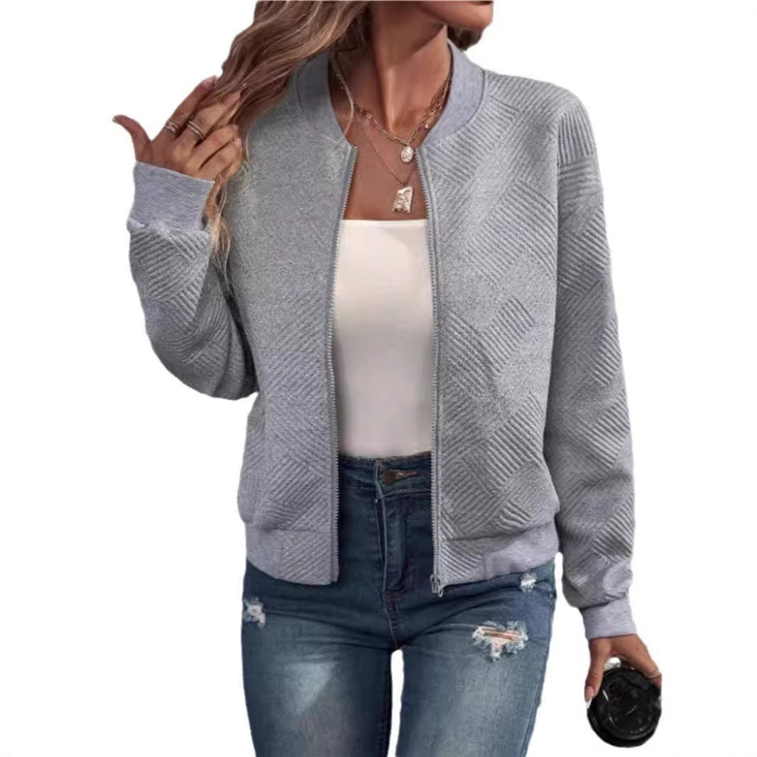 Elegant Fleece-Jakke til Kvinder med Struktureret Design