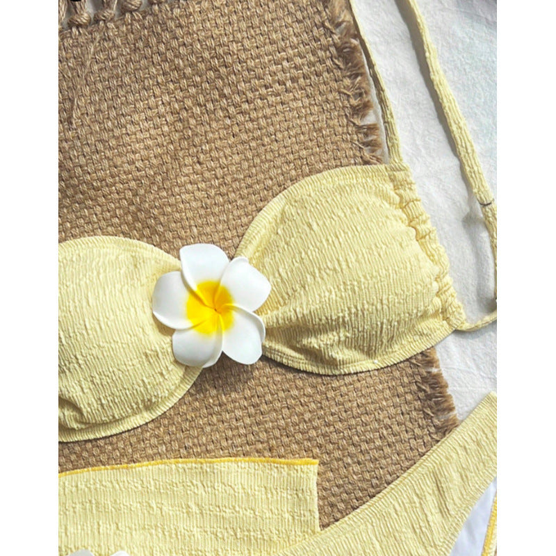 Eleganta Bikiniset med Bandeau och Högskurna Träningstrosor