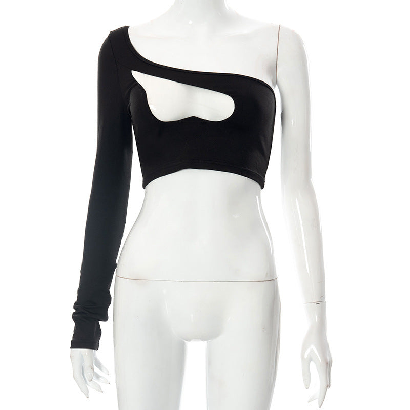 Asymmetrisk Cut-Out Blus för Kvinnor - ChicKraft