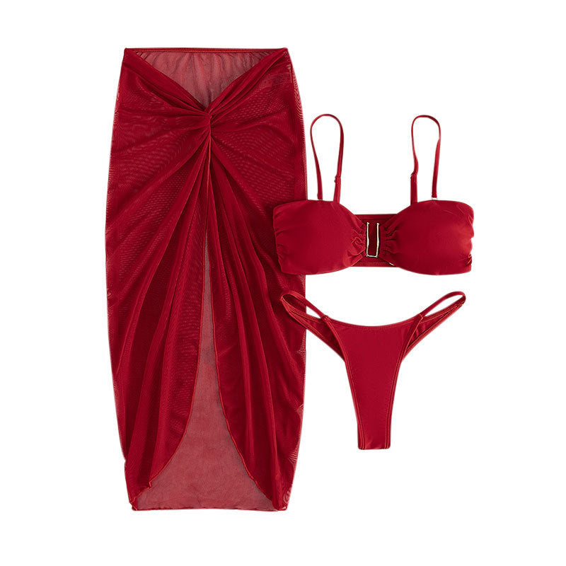Stilfullt Bikiniset med Trendig Wrapkjol