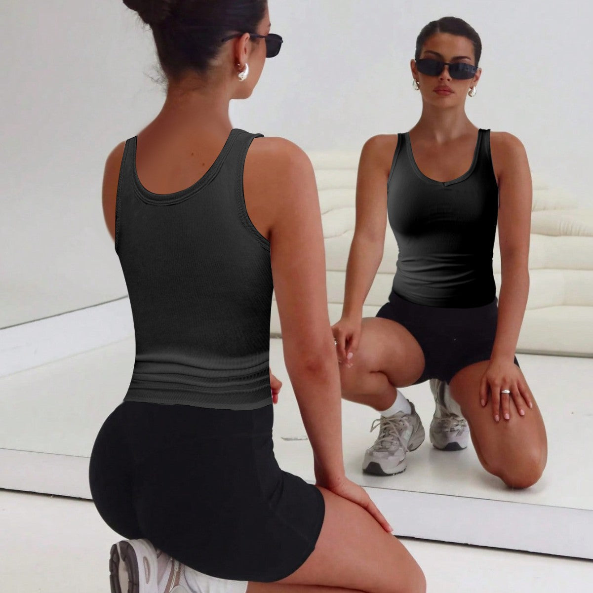 Stilrent V-ringad Tanktop för Kvinna – Elegans i Varje Detalj