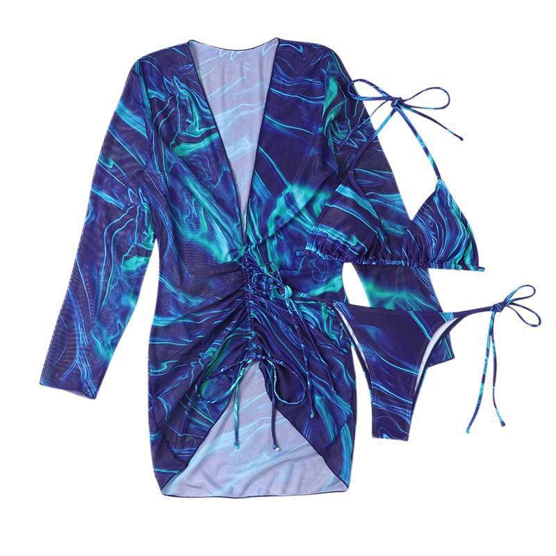 Snygg Baddräkt med Transparent Strandkimono