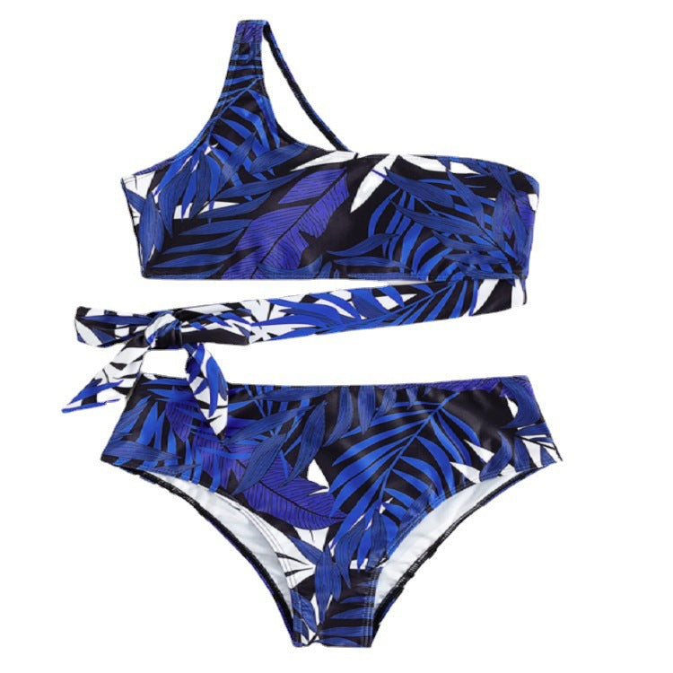 Snyggt Asymmetriskt Bikini-Set för Kvinnor med Justerbara Detaljer