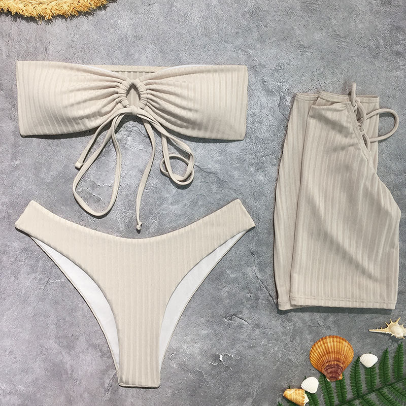 Snyggt Bandeau Bikini Set för Modemedvetna Kvinna