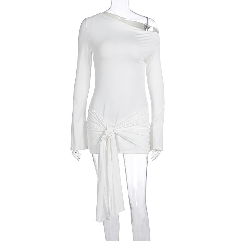 Asymmetrisk Wrap Top med Stilfullt Knyte