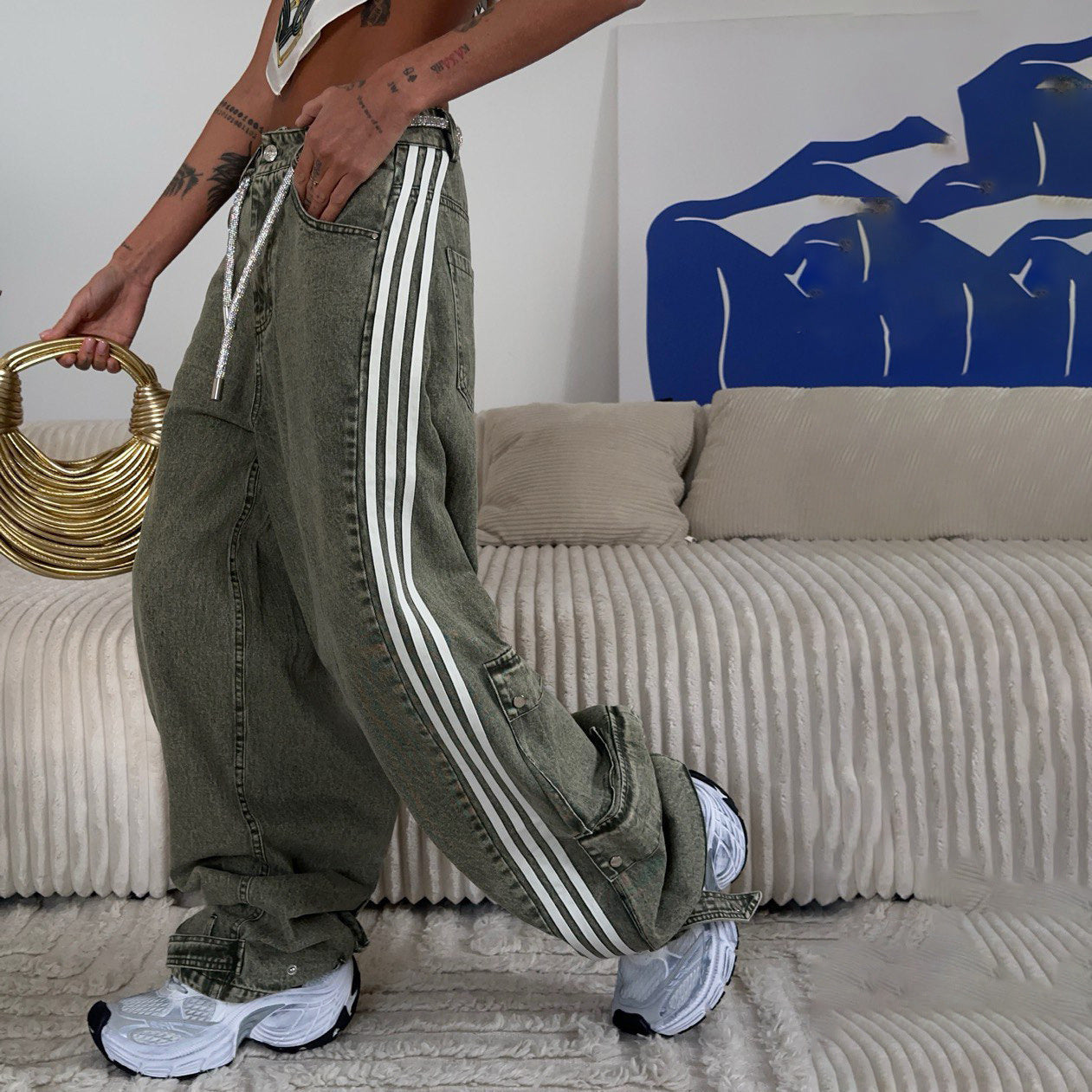 Urban Chic Cargo-Bukser med Praktiske Lommer