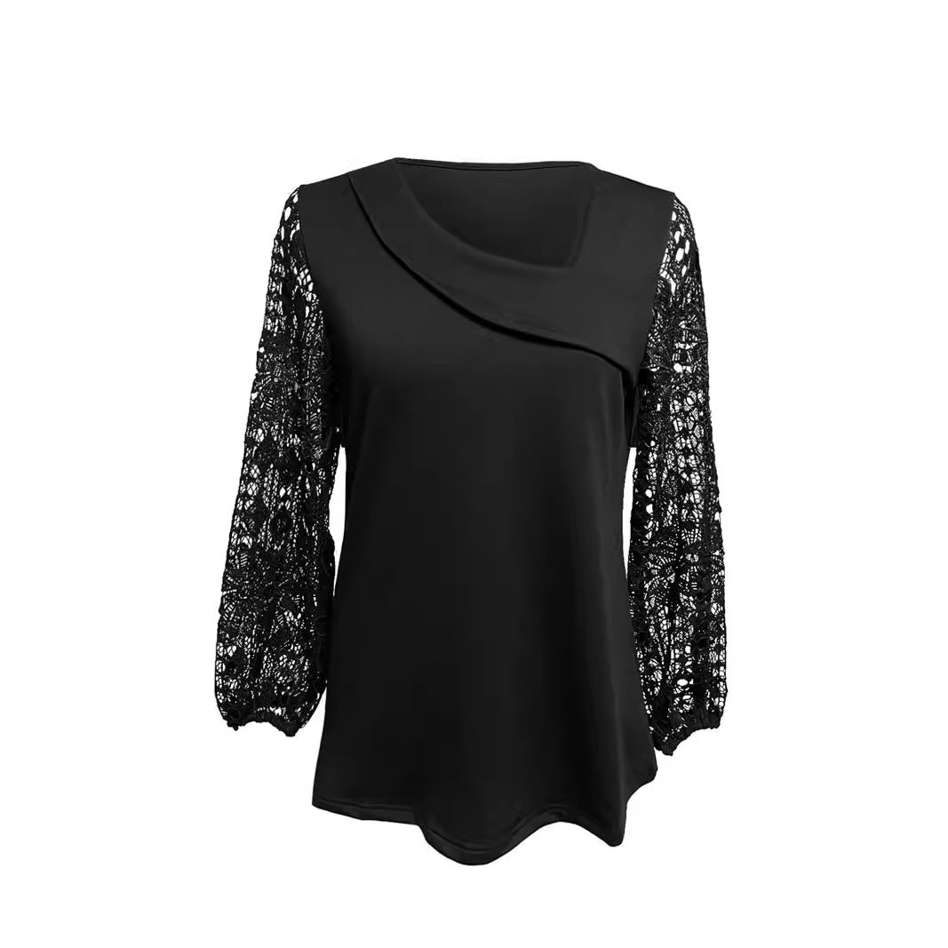 Sublim Bluse til Kvinder med Spidse Detaljer og Elegant Design