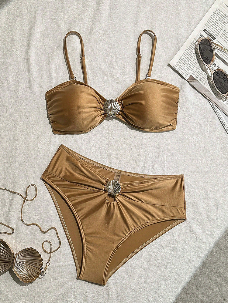 Eleganta Bikini-Set för Kvinna med Skulpterande Detaljer