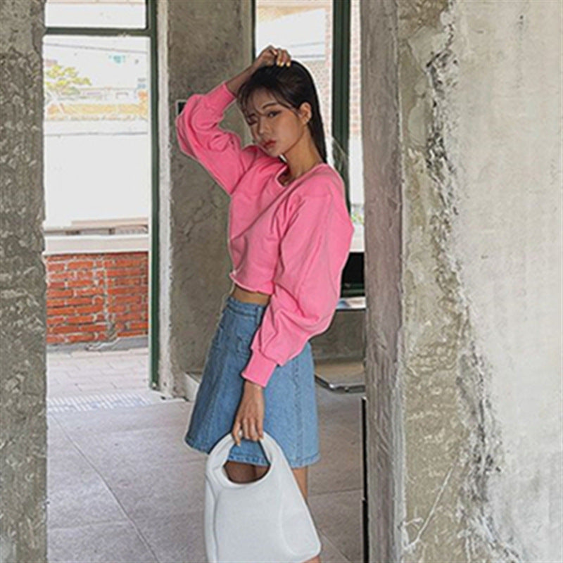 Cropped Sweatshirt til Damer med Luftige Ærmer