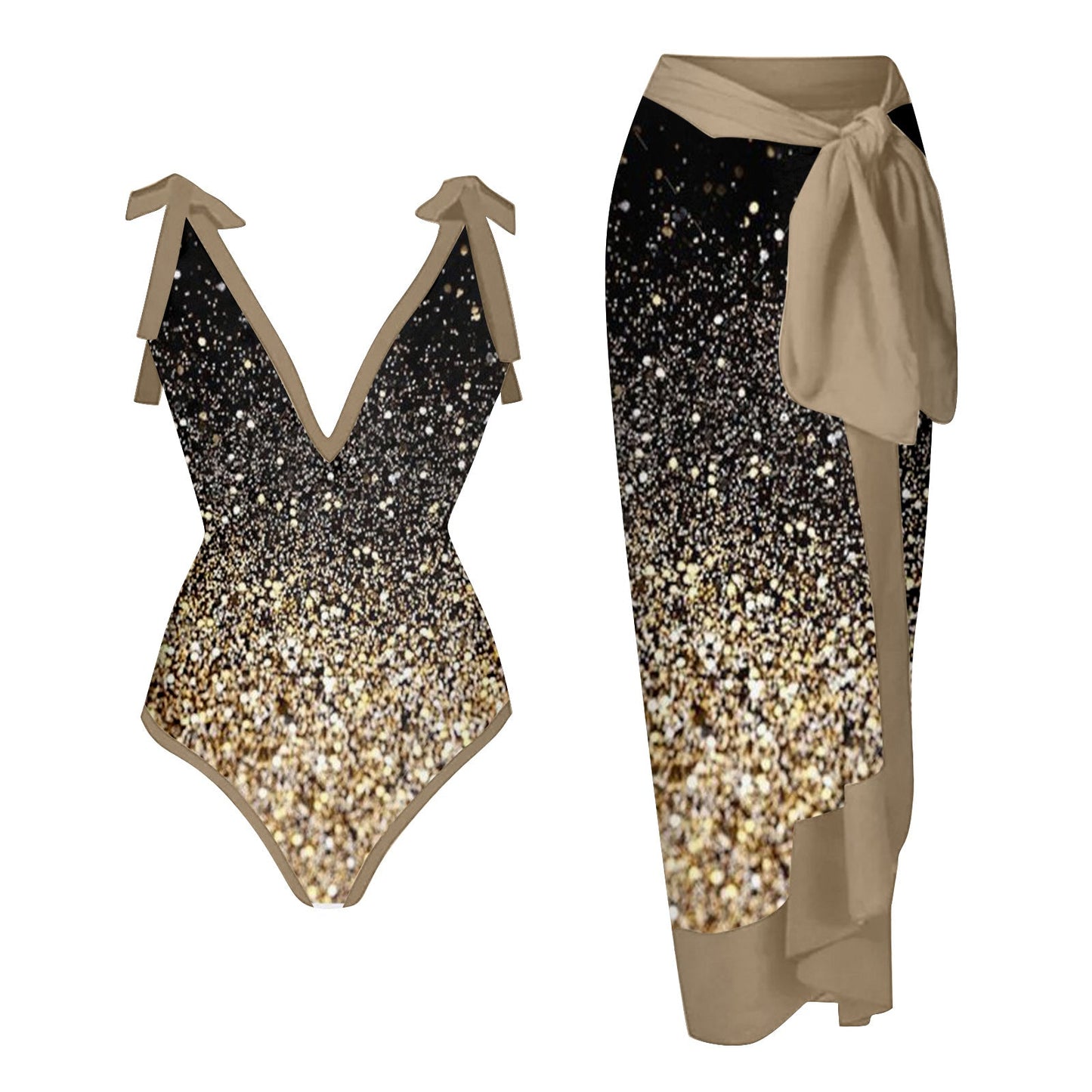 Elegant Badhälsning Set med Chic Knytdräkt