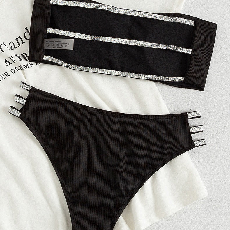 Stilrent Bikiniöverdel för Kvinnor med Chic Axeldesign