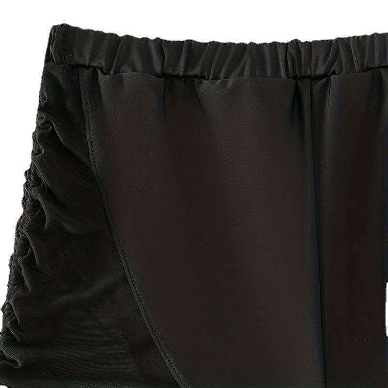 Feminina Badshorts med Rynkdetaljer och Bekväm Passform