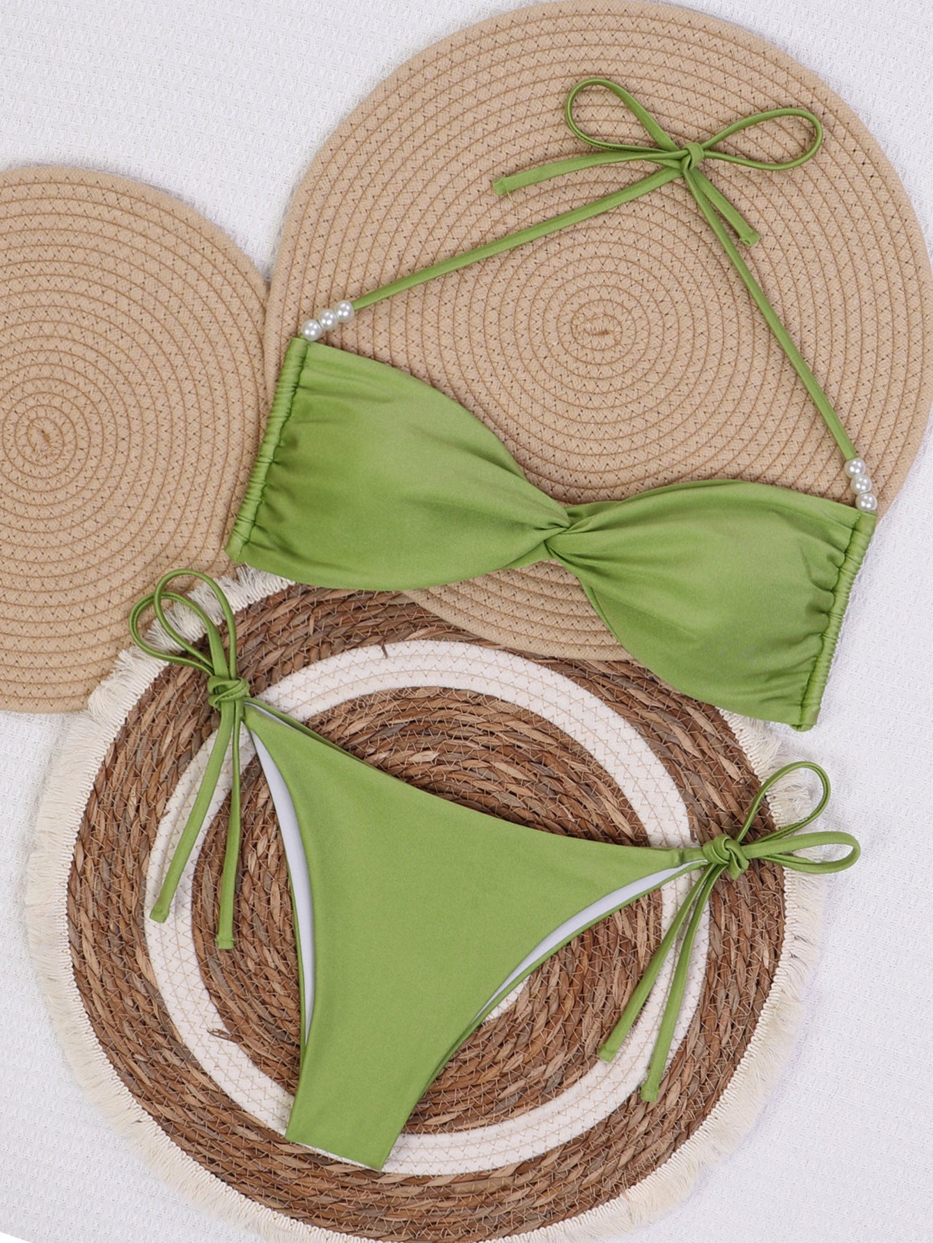 Eleganta Bandeau-Bikini med Chic Detaljer