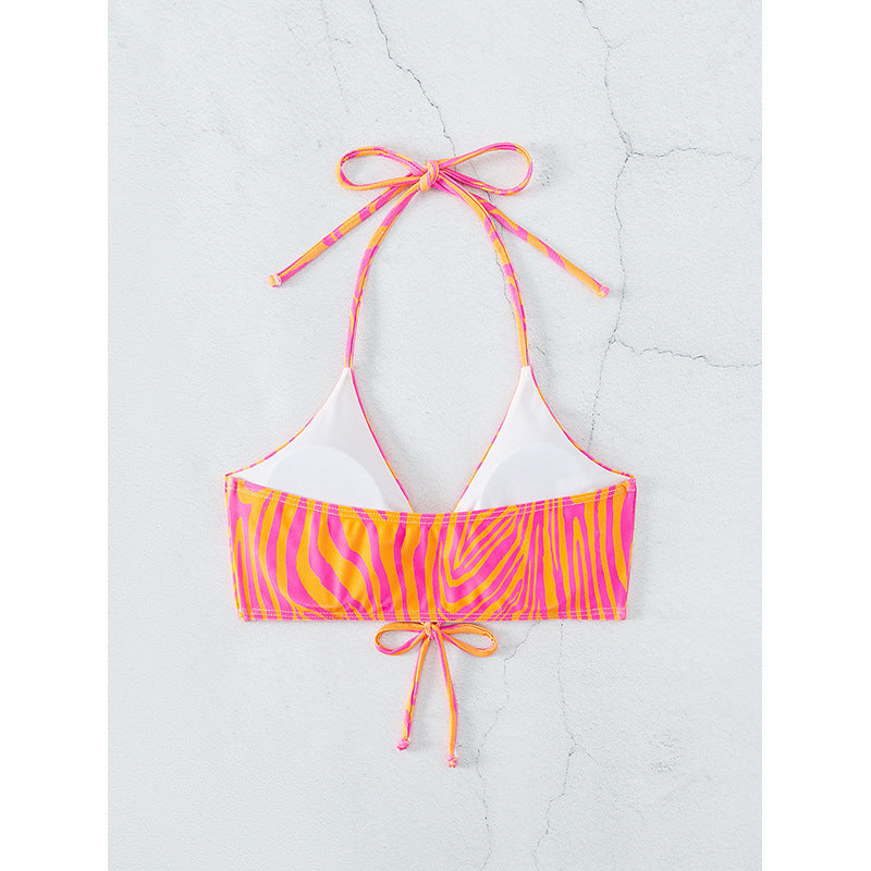 Feminint Bandeau-Bikiniöverdel med Djärvt Zebra-Mönster
