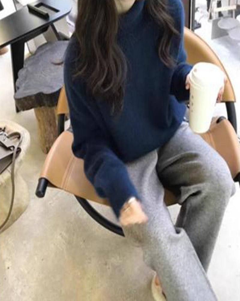 Elegant Rullekrave Sweater i Luksuriøs Uld