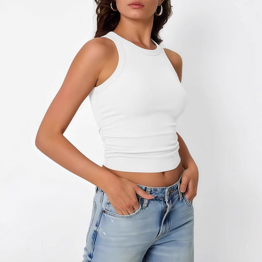 Moderne Crop Top med Delikate Stropper og Elastisk Design