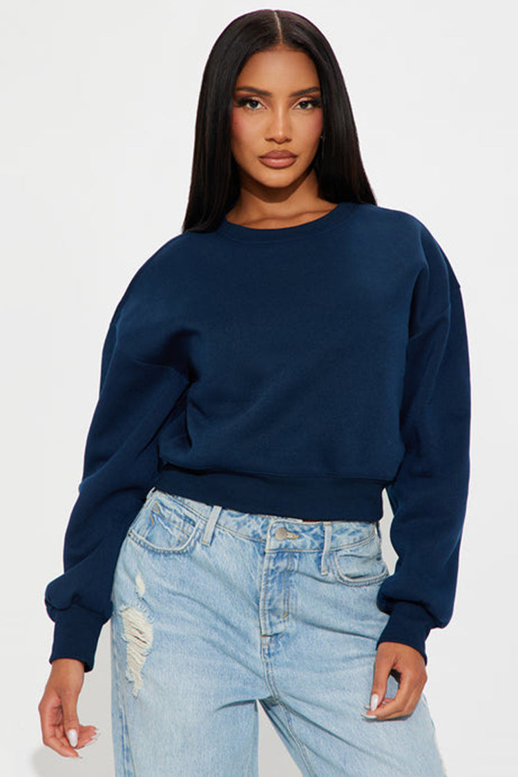 Cropped Sweatshirt med Voluminøse Ærmer fra Stilsikker