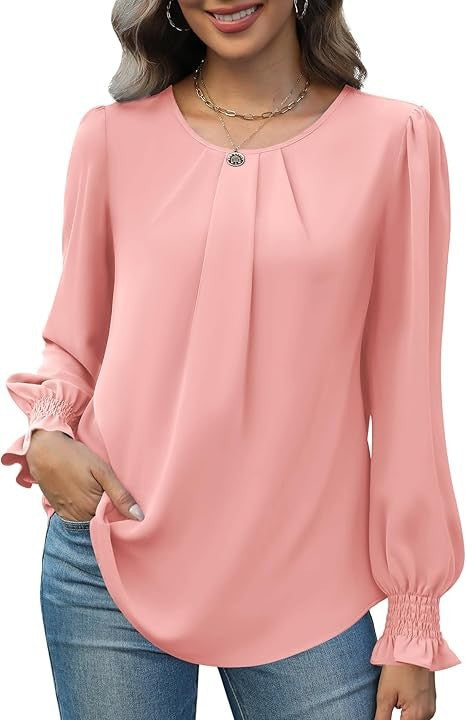 Denim Chic Bluse med Puffærmer