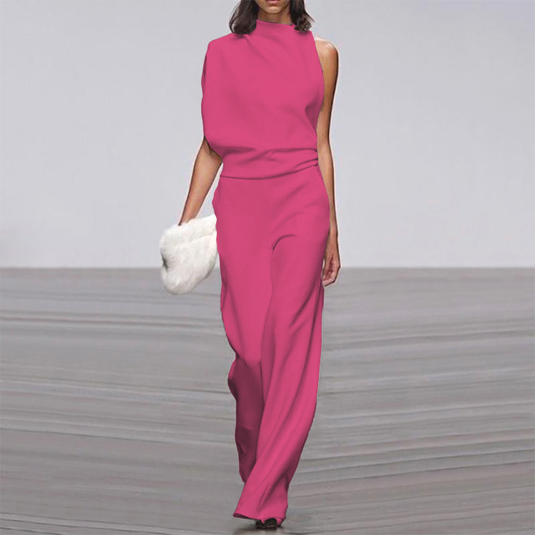 Asymmetrisk jumpsuit för dam med vida ben