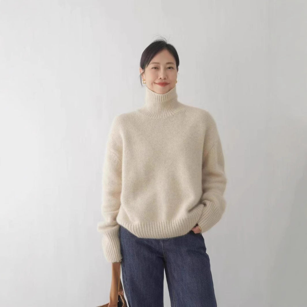 Elegant Rullekrave Sweater i Luksuriøs Uld