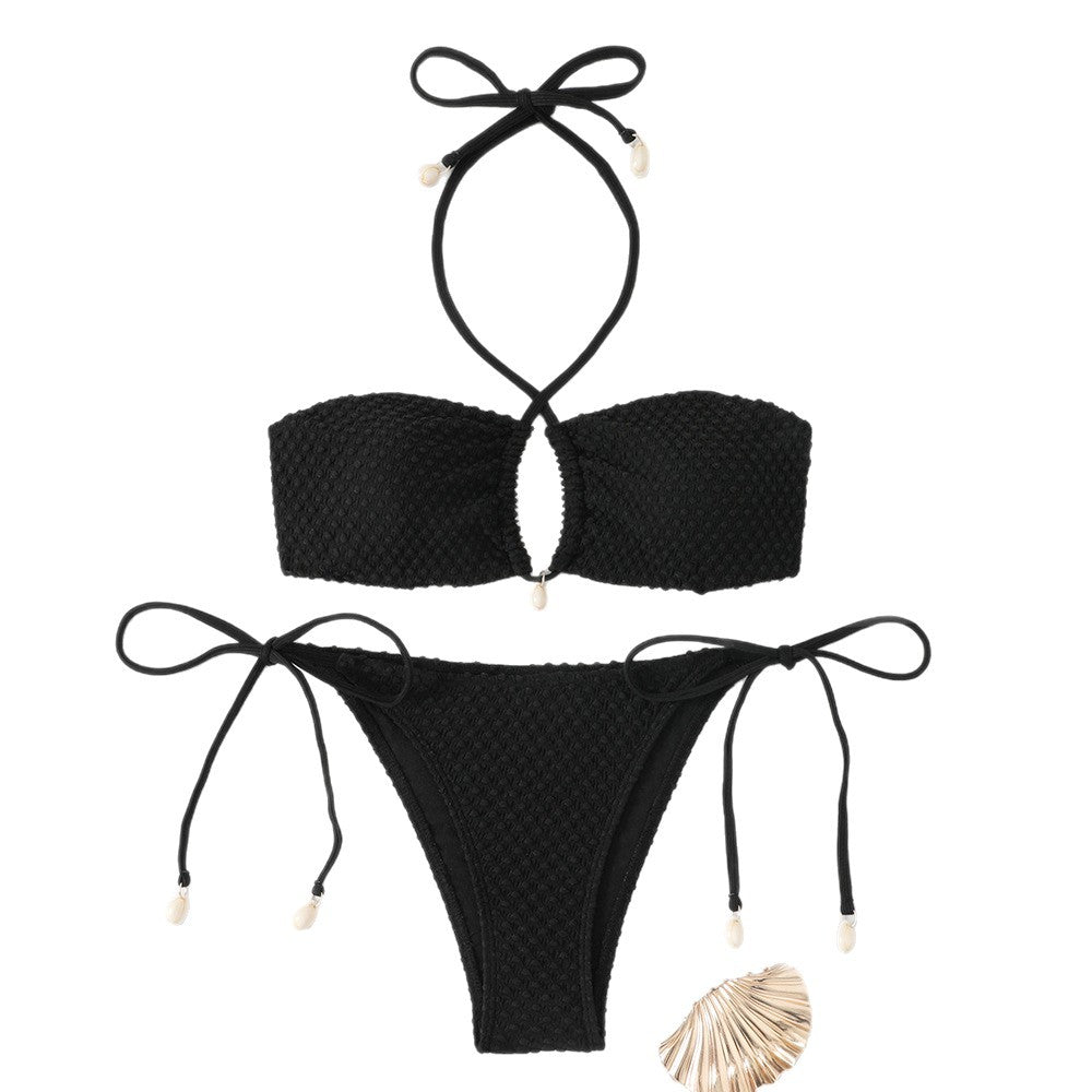 Eleganta Bandeau-Bikini med Trendigt Nyckelhålsdesign