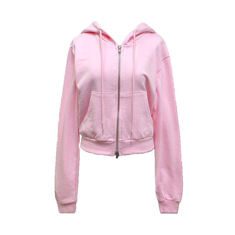 Snygg Crop Hoodie och Lösa Joggingbyxor Set