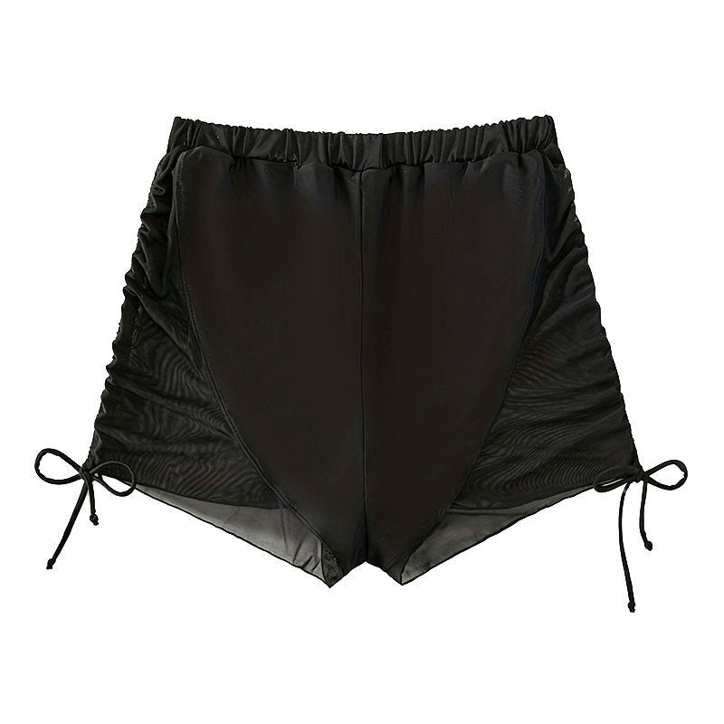Feminina Badshorts med Rynkdetaljer och Bekväm Passform