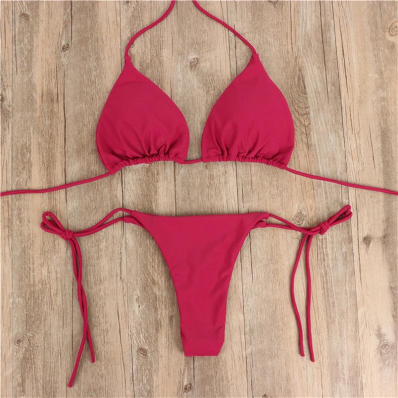 Bikini-set för kvinnor med justerbara axelband och minimalistisk stil