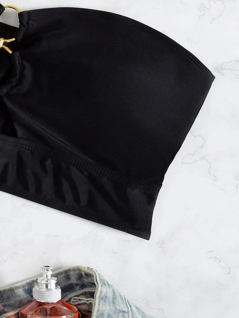 Eleganta Bandeau-Bikiniöverdel med Trendigt Ringdetalj