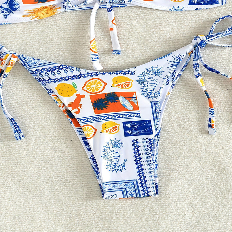 Blommig Bandeau-Bikini för Stilsäkra Sommardagar