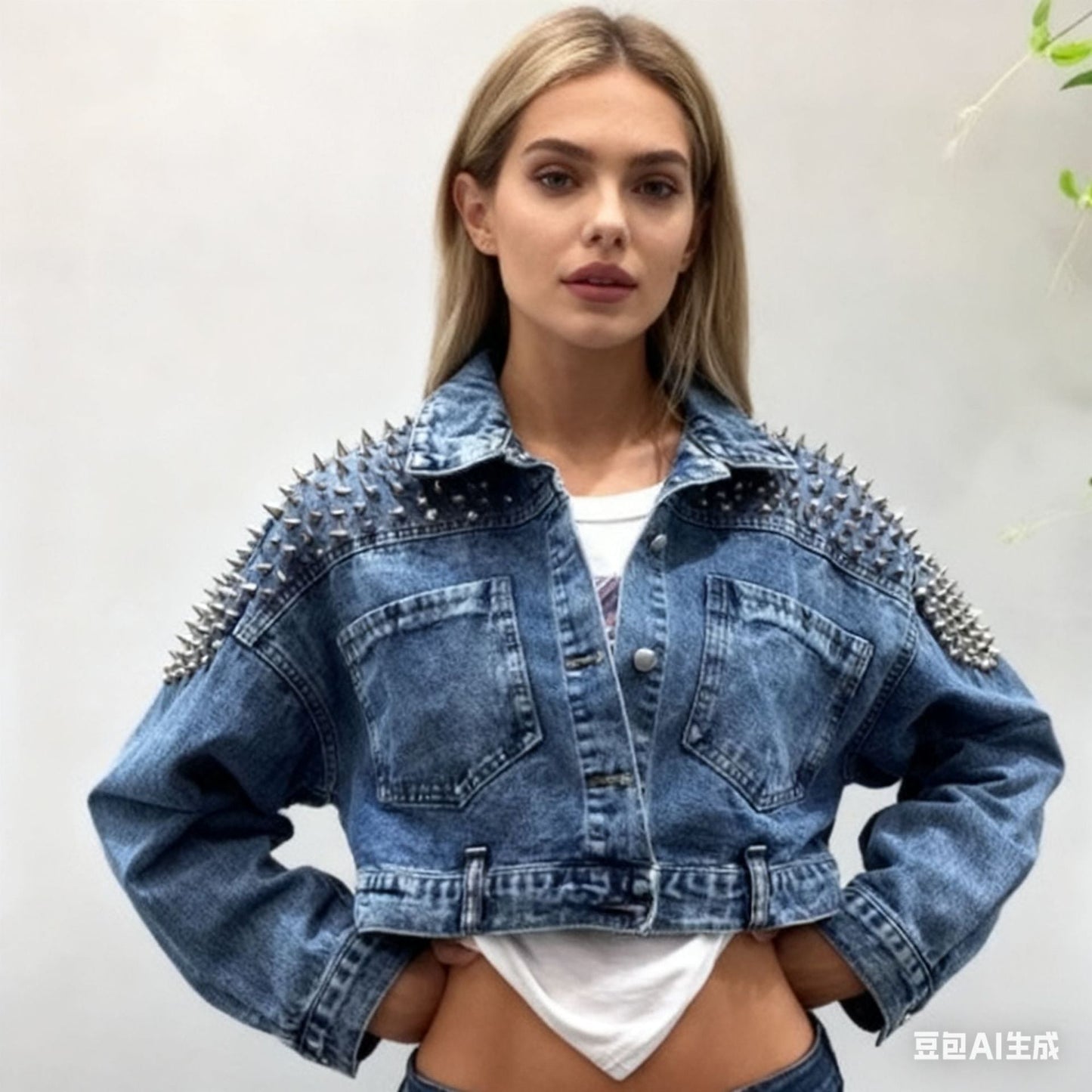 Urban Couture Denimjakke med Unikke Detaljer