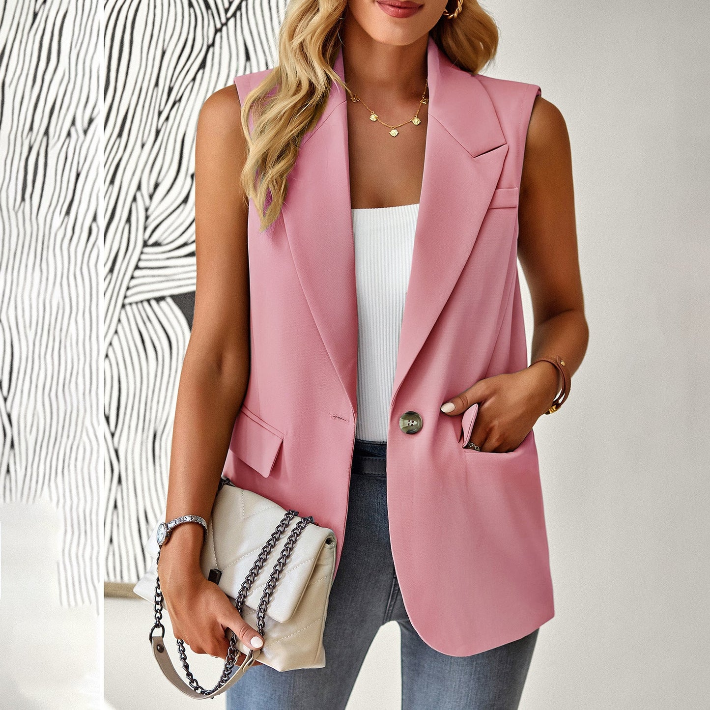 Elegant utan ärmar Blazer för en sofistikerad stil