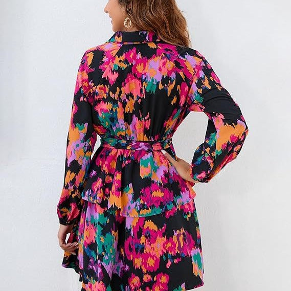 Blomsterprint Kjole med Bindebælte fra StyleVibe