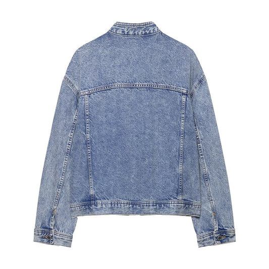 Elegant jeansjacka med asymmetrisk design för den moderna kvinnan