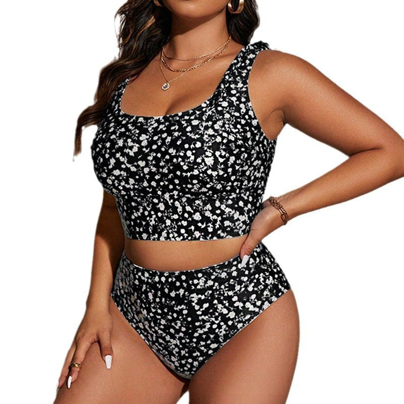 Blommig Bikiniset med Hög Midja för En Sommar i Stil