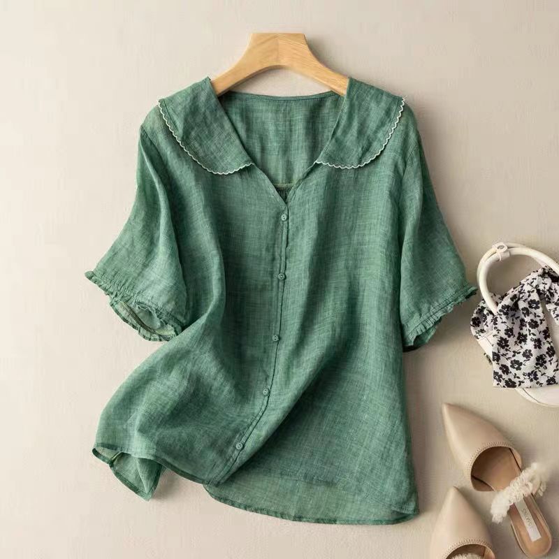 Vintage Blus för Dam med Knappar – Märta