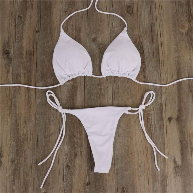 Bikini-set för kvinnor med justerbara axelband och minimalistisk stil