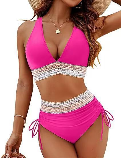 Bikinis för kvinnor med hög midja och trendiga detaljer