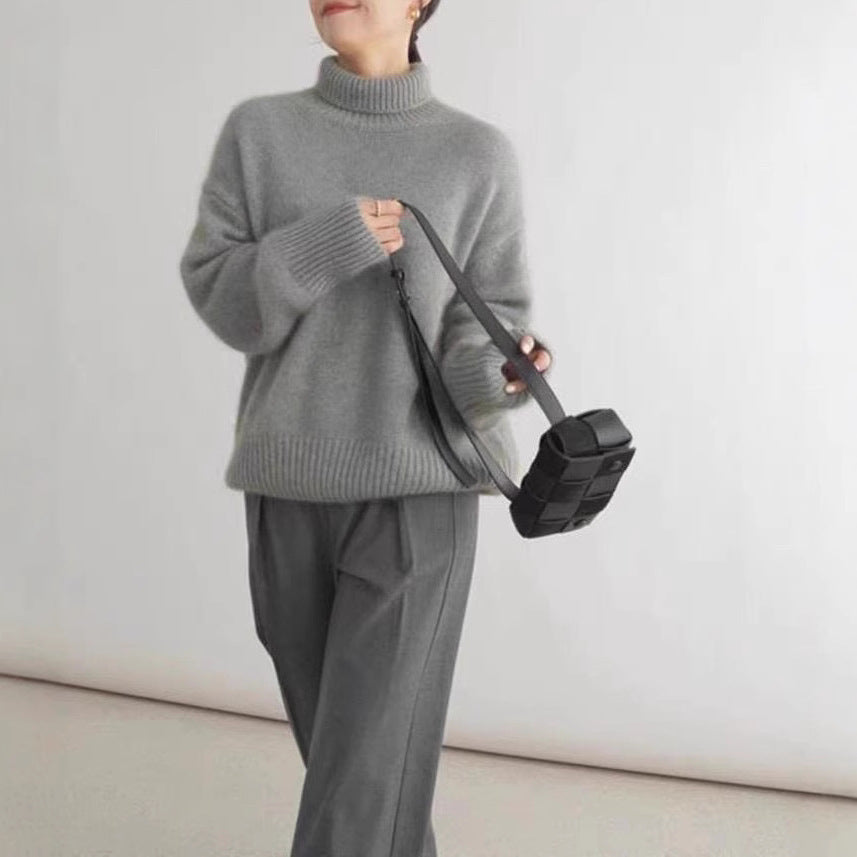 Elegant Rullekrave Sweater i Luksuriøs Uld
