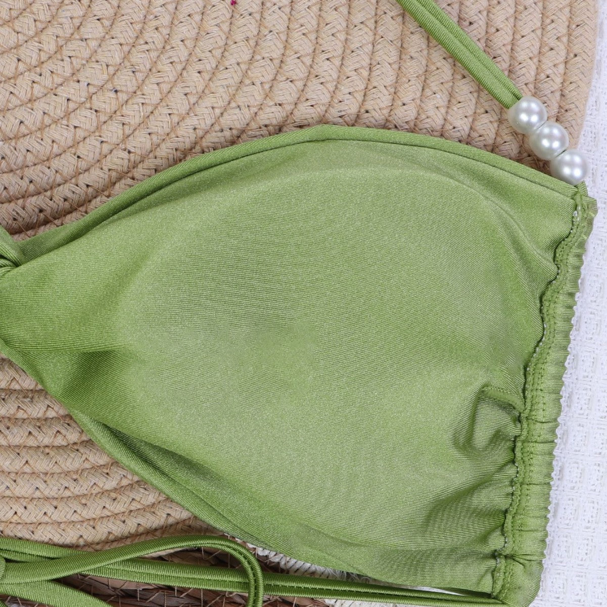 Eleganta Bandeau-Bikini med Chic Detaljer
