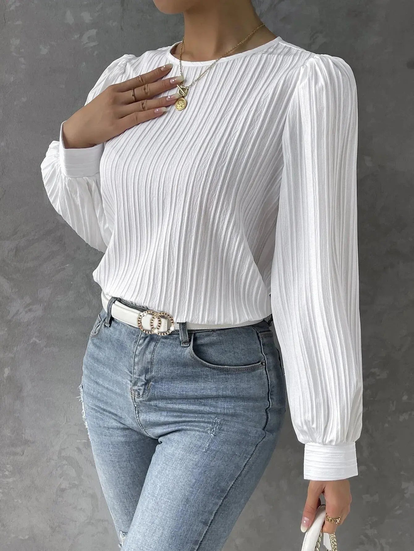 Elegant Blus för Kvinnor | Strukturerad och Stilren