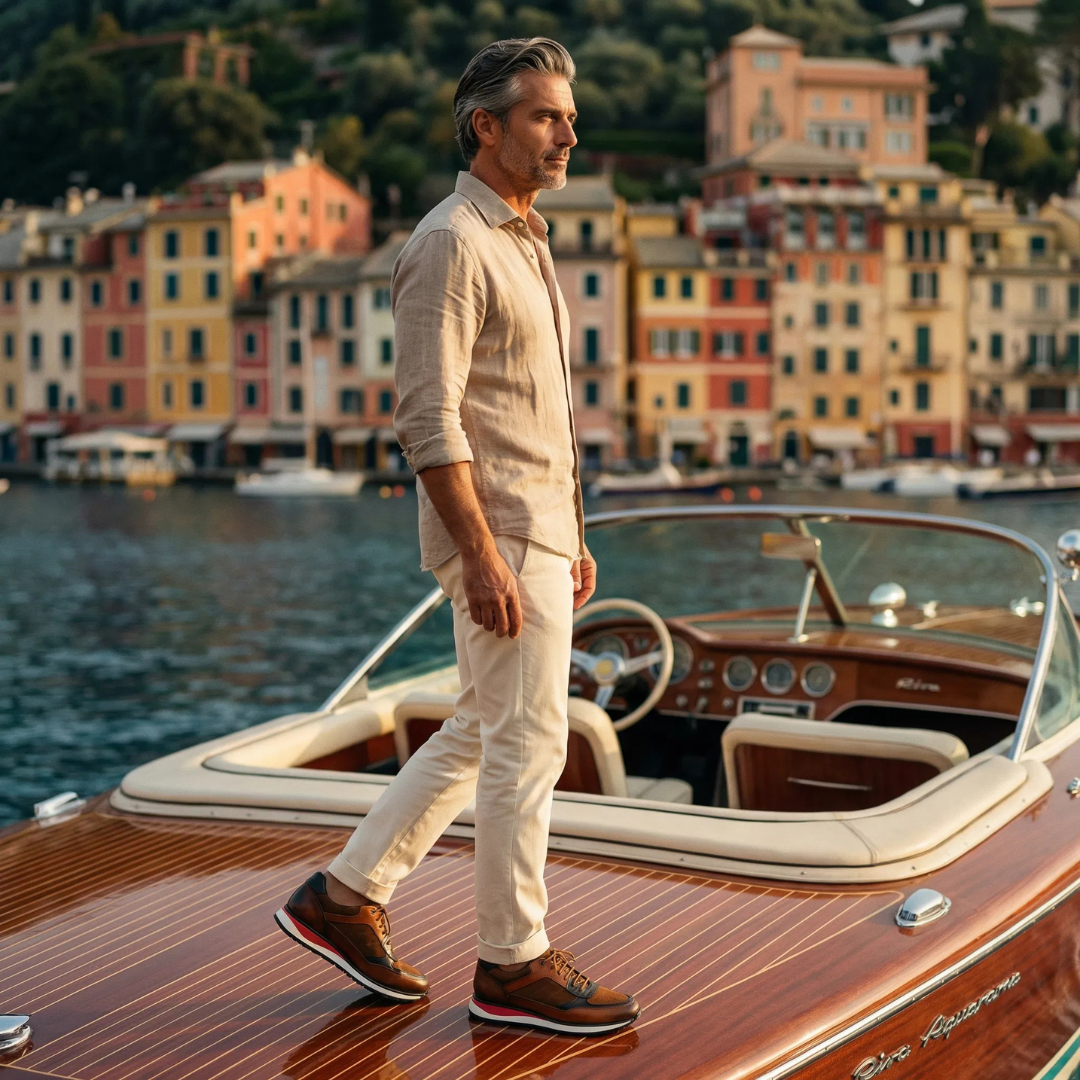 NexStride | Exklusiva Läder Sneakers för Stilmedvetna Män