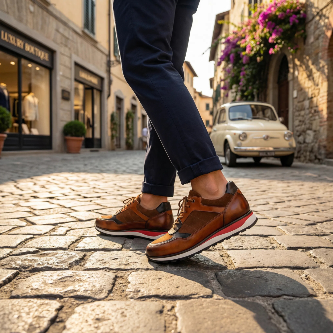 NexStride | Exklusiva Läder Sneakers för Stilmedvetna Män